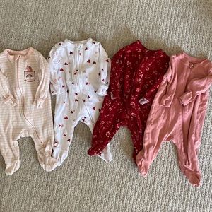 Old Navy 0-3 mo baby girl footed pajamas / sleepers